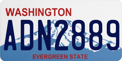 WA license plate ADN2889