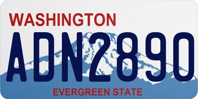 WA license plate ADN2890