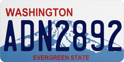 WA license plate ADN2892