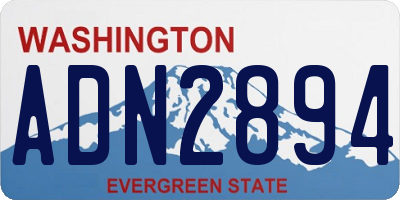 WA license plate ADN2894