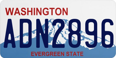WA license plate ADN2896