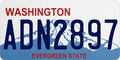 WA license plate ADN2897