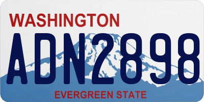 WA license plate ADN2898