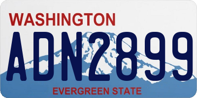 WA license plate ADN2899