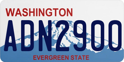 WA license plate ADN2900