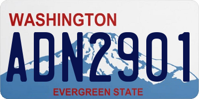 WA license plate ADN2901