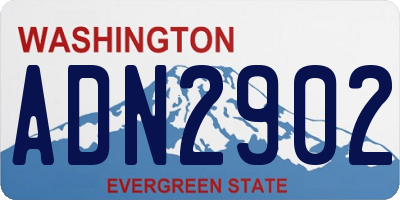WA license plate ADN2902