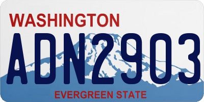 WA license plate ADN2903
