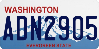 WA license plate ADN2905