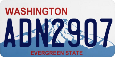 WA license plate ADN2907