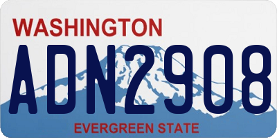 WA license plate ADN2908