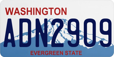 WA license plate ADN2909