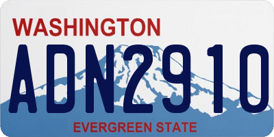 WA license plate ADN2910