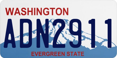 WA license plate ADN2911