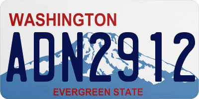 WA license plate ADN2912