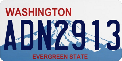 WA license plate ADN2913