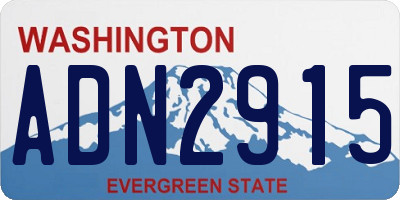 WA license plate ADN2915