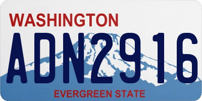 WA license plate ADN2916