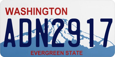 WA license plate ADN2917