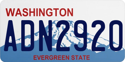 WA license plate ADN2920