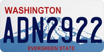 WA license plate ADN2922