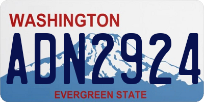 WA license plate ADN2924