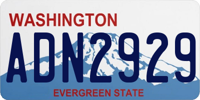 WA license plate ADN2929