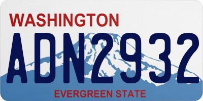 WA license plate ADN2932