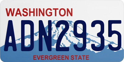 WA license plate ADN2935