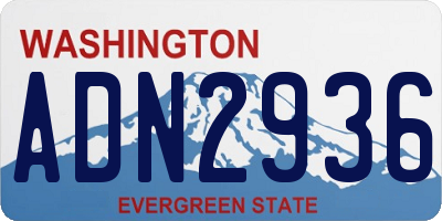 WA license plate ADN2936