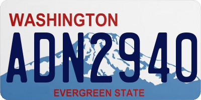 WA license plate ADN2940