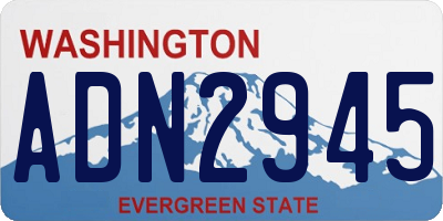 WA license plate ADN2945