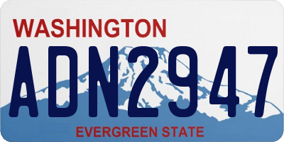 WA license plate ADN2947