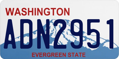 WA license plate ADN2951