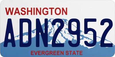 WA license plate ADN2952