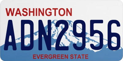 WA license plate ADN2956