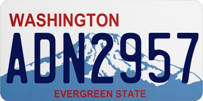 WA license plate ADN2957