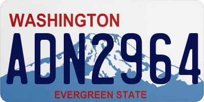 WA license plate ADN2964