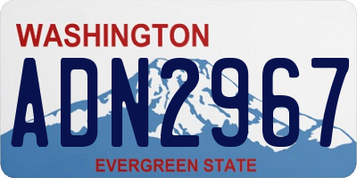 WA license plate ADN2967