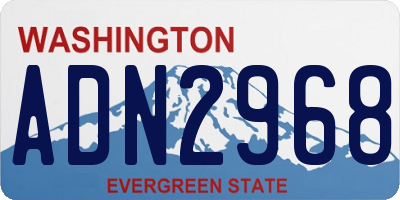 WA license plate ADN2968