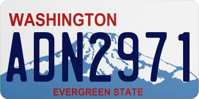 WA license plate ADN2971