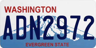 WA license plate ADN2972