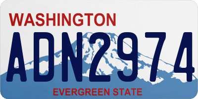WA license plate ADN2974