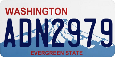 WA license plate ADN2979