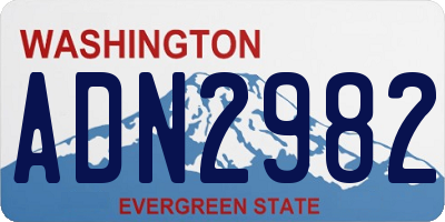 WA license plate ADN2982