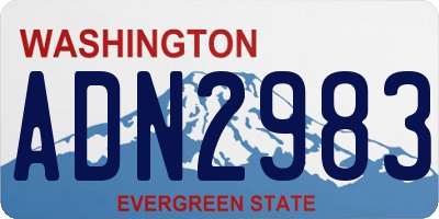 WA license plate ADN2983