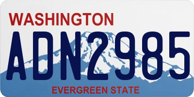 WA license plate ADN2985