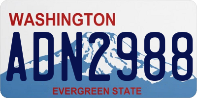 WA license plate ADN2988