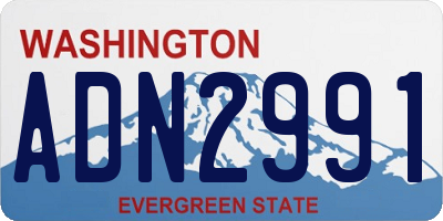 WA license plate ADN2991