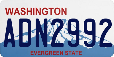 WA license plate ADN2992